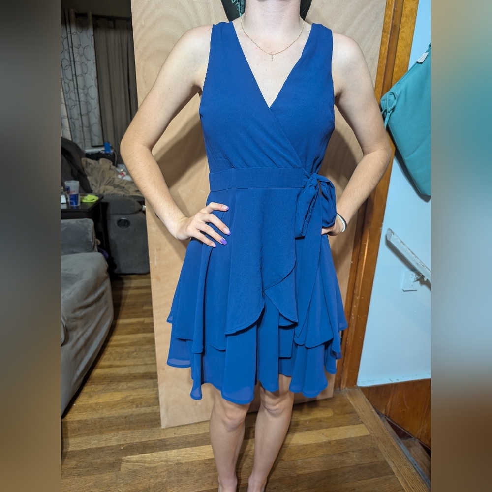 Blue Formal Fancy Date Wedding Dress Size Small